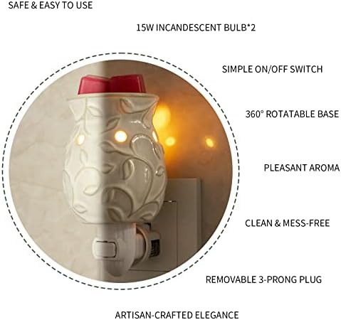 STAR MOON Candle Warmer with Ivy Bas-Relief Design