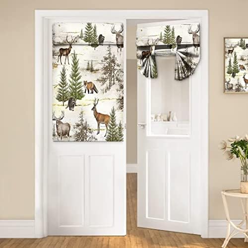 Rustic Door Curtain with Wild Animal Print