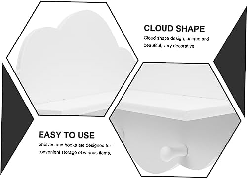 ARTIBETTER Cloud Shape Floating Shelf 14 Inch White Wall Mounted Storage
