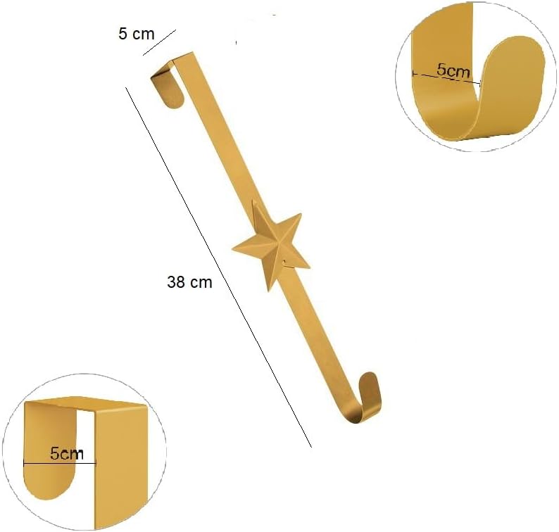 Thrive 15 Inch Lucky Gold Star Metal Wreath Hanger