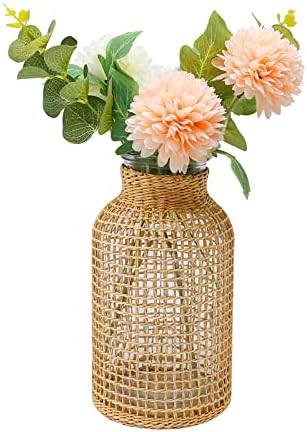 MDEOOSKY Boho Woven Glass Vase 787 Inch
