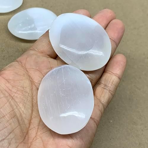 Natural Selenite Palm-Stone Crystal Pillow Shape