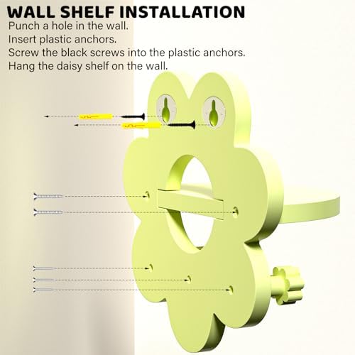 Wooden Floating Shelf with Hooks for Wall Decor