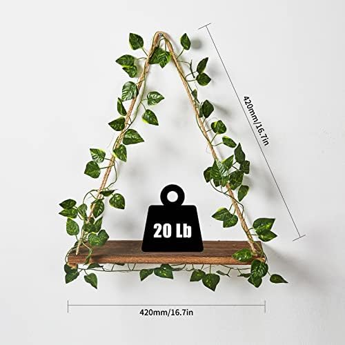 Ivy Lighting String Wooden Hanging Shelves Set of 2