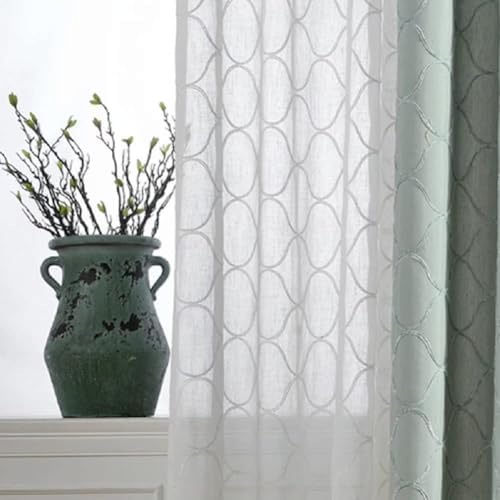 Simple Solid Color Polyester Embroidery Curtains