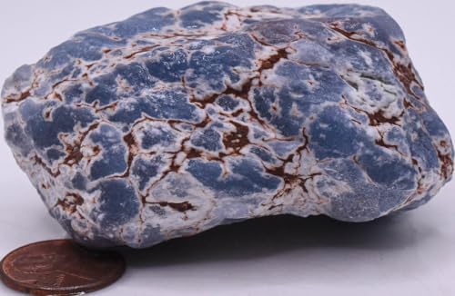 275 Inch Blue Angelite Rough Natural Gemstone for Carving