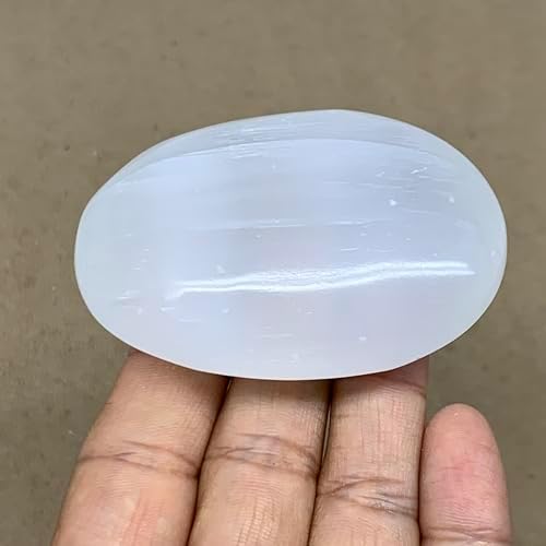 WatanGems 93g Natural Selenite Palm Stone Crystal