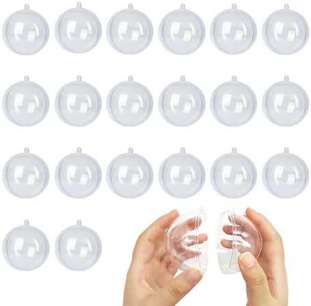 CLoxks 20 Clear Fillable Ornament Balls