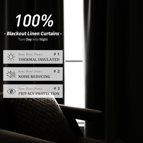 Pangsinn Full Blackout Grey Curtains 52x84 Inches for Bedroom and Living Room