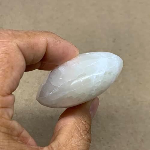 WatanGems 100g Natural Selenite Palmstone Crystal Pillow Shape