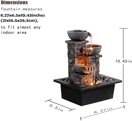 Kalona Tabletop Fountain with LED Light and Waterfall Sound