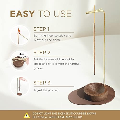 Dostende Incense Holder with Brass Stick Holder and Ash Catcher