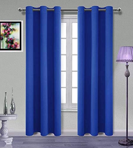 MDS Blackout Curtain Panels 52x108 Inch Royal Blue