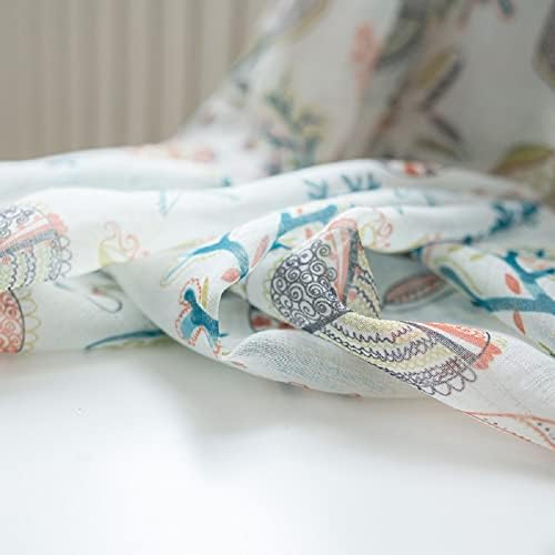 Iuokuby Cartoon Marine Embroidery Curtains Panel