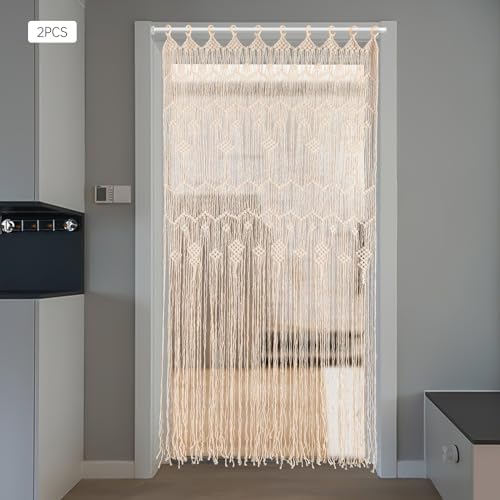 Macrame Curtain Room Divider 2 Panels 3937 x 7874 Inches