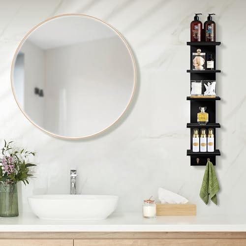 Sorbus 5 Tier Wall Shelf with Hooks 2 Pack