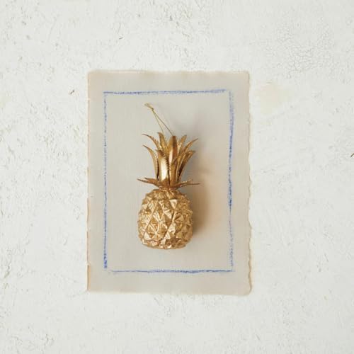 Plastic Pineapple Ornament with Gold Finish