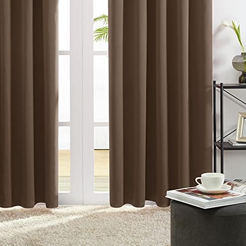 Deconovo Brown Blackout Curtains 2 Panels Set