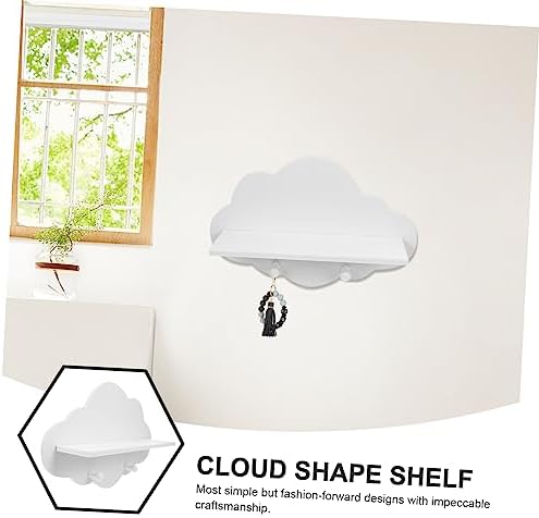 ARTIBETTER Cloud Shape Floating Shelf 14 Inch White Wall Mounted Storage
