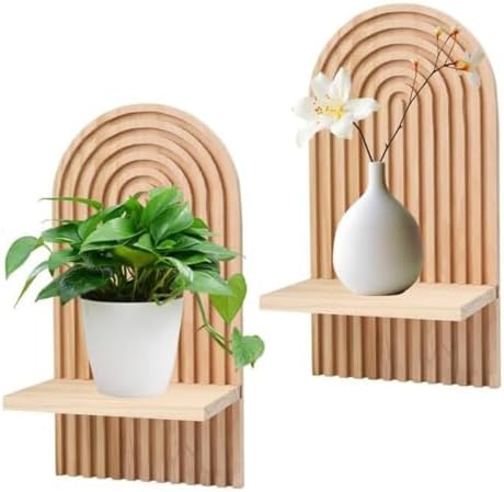 2 Pcs Boho Rainbow Floating Wall Shelves