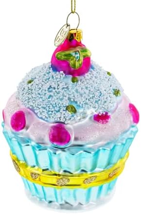 Cupcake with Glitter Accents Christmas Ornament