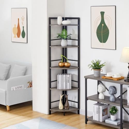 BON AUGURE 5 Tier Corner Bookshelf Stand