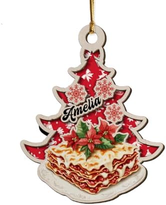 Personalized Lasagna Xmas 2-Layer Wooden Ornament