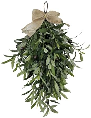 236 Inch Artificial Olive Teardrop Wreath for Home Decor