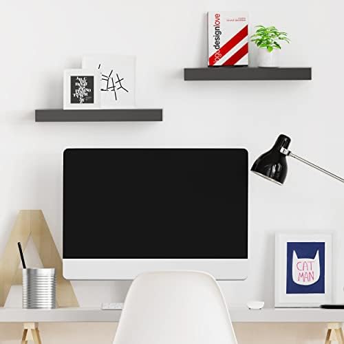 Ballucci Floating Shelves 2-Pack Black 16 Inch Wall Mount Set