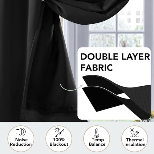 Deconovo Total Blackout Curtains with Double Layer 1 Panel