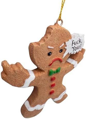 Mad Gingerbread Man Middle Finger Christmas Ornament