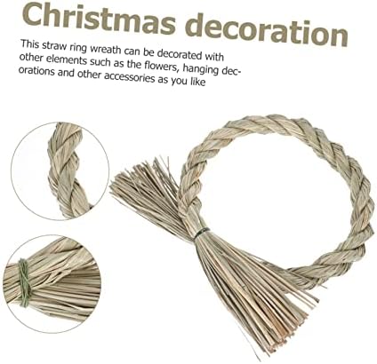 3pcs Khaki Straw Wreath Frames for Christmas Decor