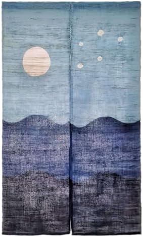 Natural Plant-Dyed Japanese Noren Curtain - Starry Night