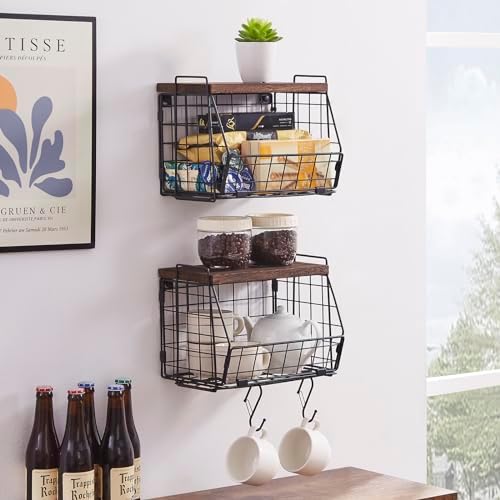 LIGHT DUST Wall Storage Hanging Baskets 2 Pack