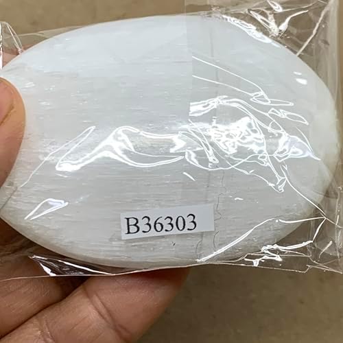 WatanGems 100g Natural Selenite Palmstone Crystal Pillow Shape