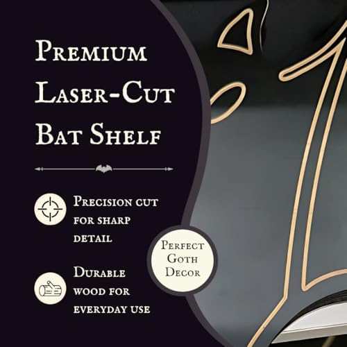 Gothic Bat Shelf Wall Decor with Hooks