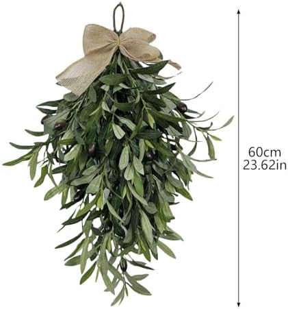 236 Inch Artificial Olive Teardrop Wreath for Home Decor