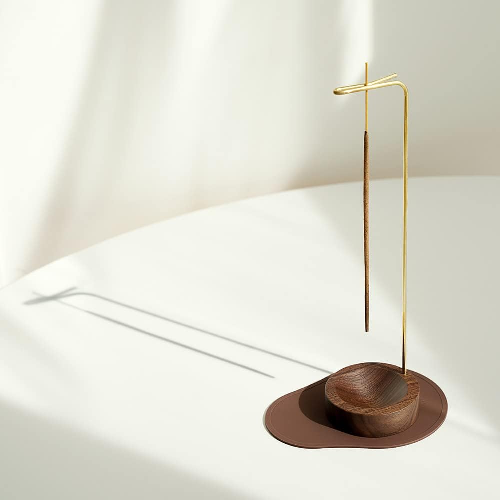 Dostende Incense Holder with Brass Stick Holder and Ash Catcher