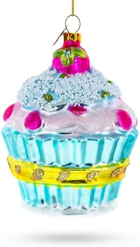 Cupcake with Glitter Accents Christmas Ornament