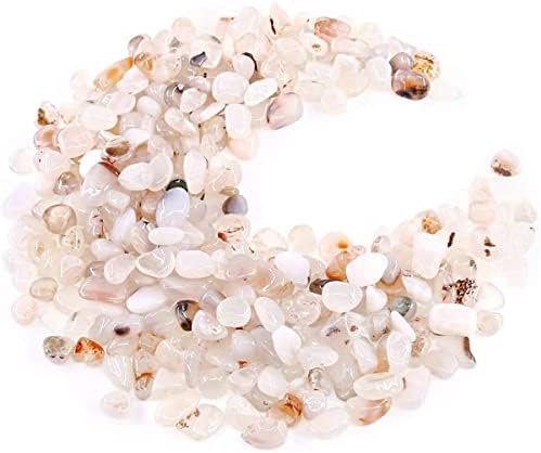 WAYBER Natural White Agate Pebbles 1 Lb Decorative Stones