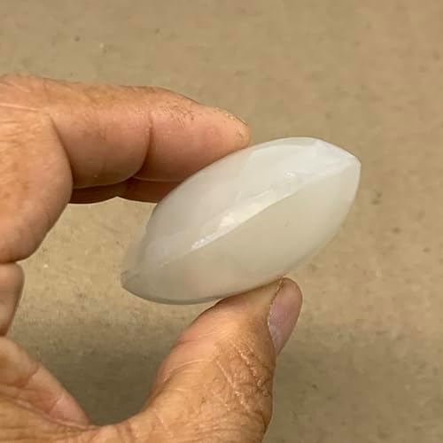 WatanGems 90g Natural Selenite Palm-Stone Crystal Pillow Shape Collectible