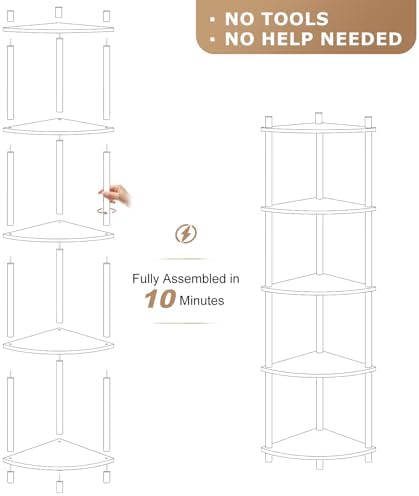 YGYQZ 5 Tier Tall Display Bookshelf Stand