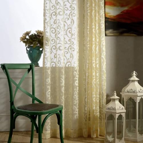Modern Minimalist Yellow Spray Jacquard Curtains Panel