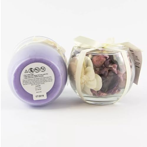 Fragrant Delights Purple Lavender Scented Jar Candle and Potpourri Set