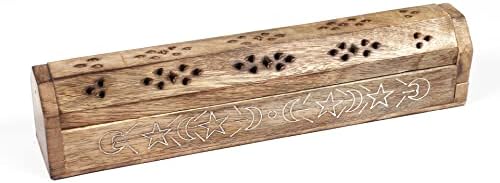 Homebia Designs 12 Inch Brass Incense Holder with Storage