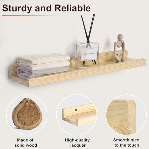 RANXFLOAT 165 Inch Set of 2 Wooden Floating Wall Shelves