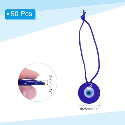 PATIKIL Evil Eye Glass Keychain Decor