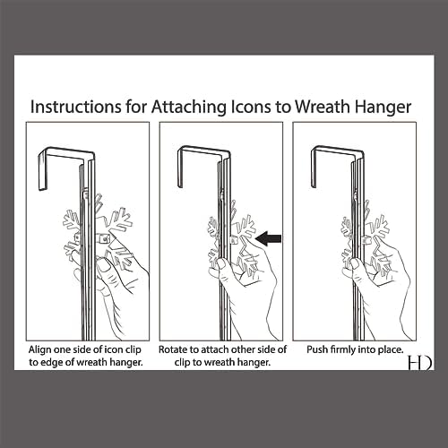 Haute Decor Adjustable Length Wreath Hanger with Interchangeable Icons