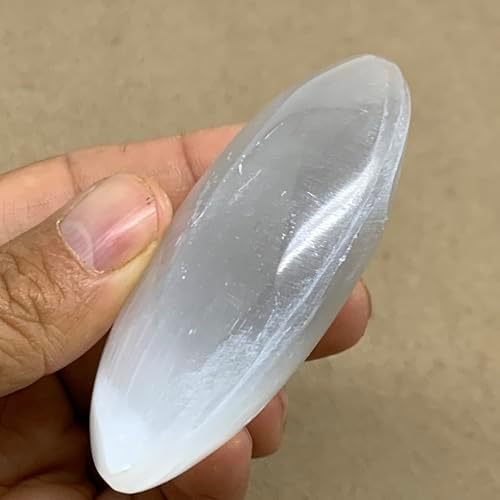 88g Natural Selenite Palm-Stone Crystal Pillow Shape