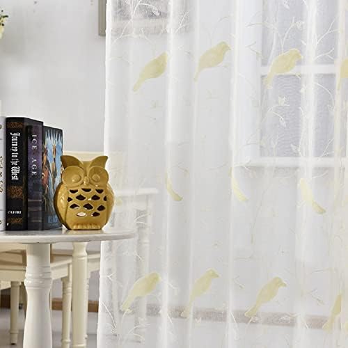 White Bridal Pattern Embroidered Semi Sheer Curtain Panel